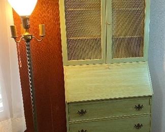 Antique Repurposed Secretary, Floor Lamp