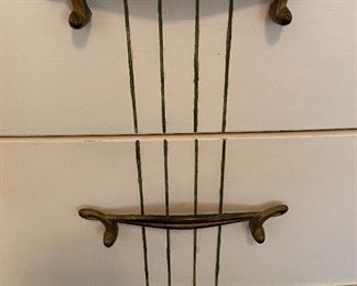 Bedroom Set Mid Century Modern Chest of Drawers White Lacquer Finish