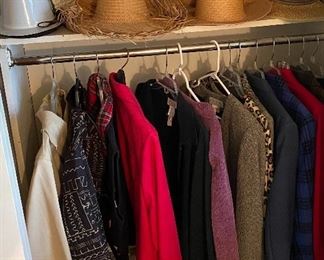 Assorted Women's Coats, Assortment of Straw Hats