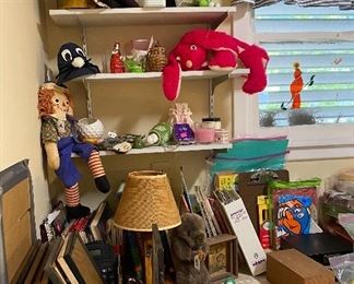 Assorted Collectibles, Music Box Sewing Machine, Santa Box, Assorted Vases, Hand Crafted & Painted Wooden Bear, Asian Trinket Bowl, Tins, Christmas Decor