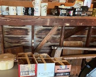 Coffee Cups, Assorted Mason Jars, Glassware, Small Appliances