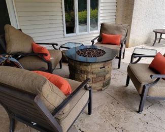 Fire pit not available but chairs are Castelle Furnishings