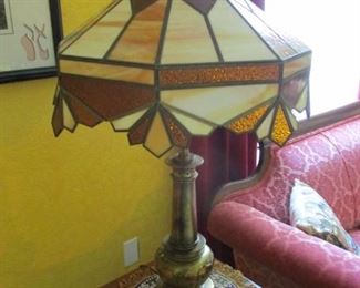 Brass / Lead Glass Table Lamp