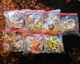 Bagged Lots of Costume Jewelry