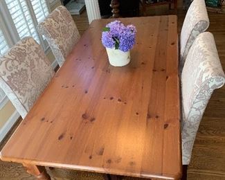 Pottery barn table. Pier One chairs