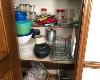 Pantry full of kitchen items