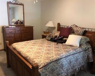 Gorgeous Keller bedroom set with Queen bed, two nightstands, dresser with mirror and armoire