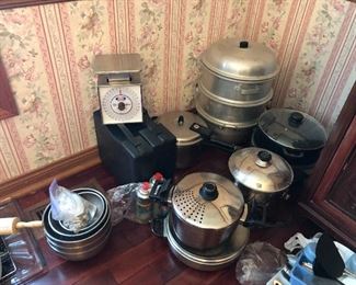 woks, steamers, pots and pans