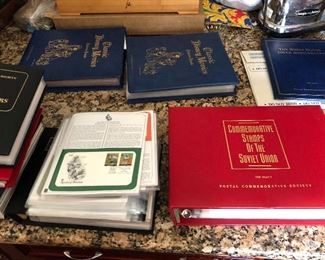 first day of issue stamp sets - several books