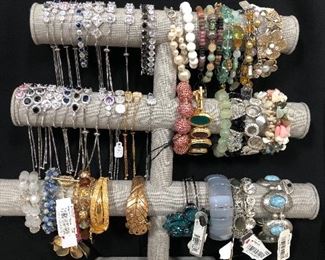 costume jewelry - crystals, beads