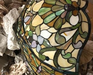 Tiffany style large pendant shade with hanging rods & hardware