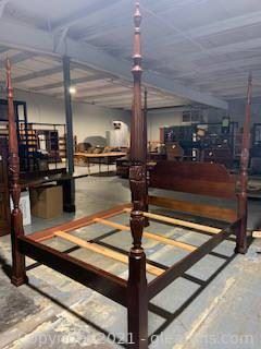 Beautiful Carved Cherry Queen Bed Frame