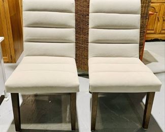 2 Classy Felt Cushioned Dining Chairs