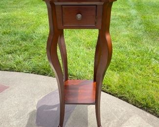 Bombay Wood Pedestal Table with Drawer