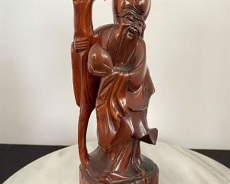 Carved Wooden Shou Lao Figure