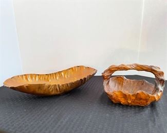 Copper Tray Driftwood Basket
