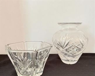 Crystal Vase and Hexagon Bowl