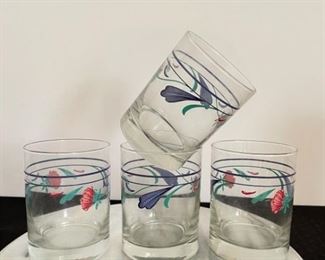 Lenox Poppies on Blue s 4 glasses