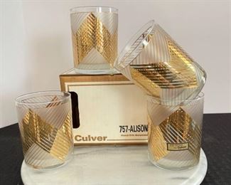 MCM Culver Alison 22k Gold Glassware