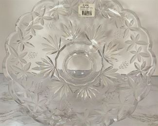 Mikasa Floral Mist 12 Centerpiece Footed Crystal Bowl