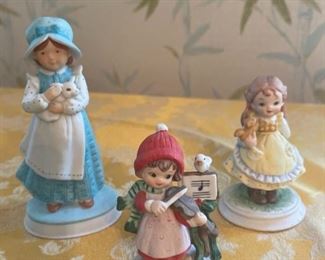 Set of three ceramic little girls