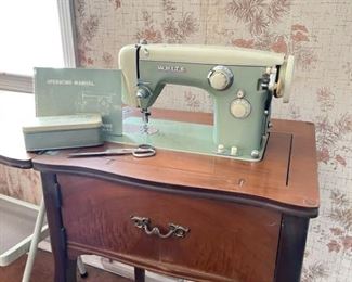 Vintage Built in Sewing Machine Table