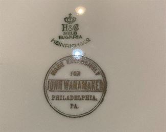 Selb Bavaria plates sold by John Wanamaker in Philadelphia.