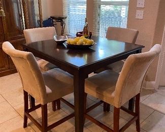 Bar height table and chairs