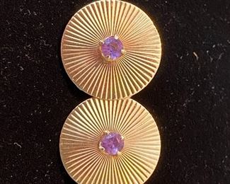 Gold and amethyst earrings