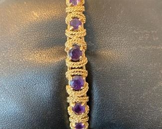 14k and amethyst bracelet