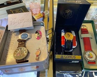 Disney watches, Sesame St, Flintstones