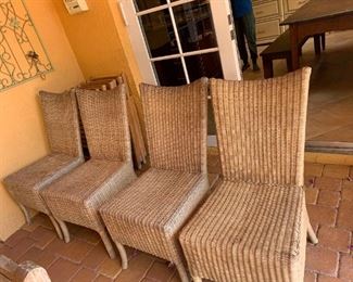 Room and Board Wicker Chairs Set of 4