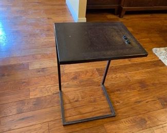 Set of 2 Pier One Metal Side Tables with Bronze Top