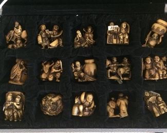 Set of 15 Carved Netsuke