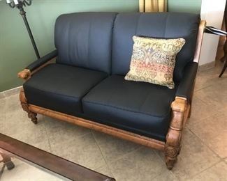Fairfield leather love seat. Available for inspection at an alternate site.