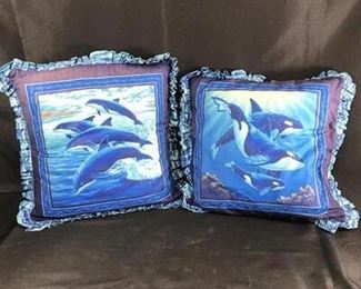 2 Oceanlife Themed Pillows