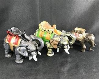 Vintage Cast Iron Elephant Coin Banks Figurines