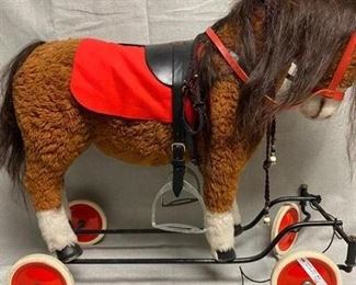 Child Toddler Size Horse Ride On Pull Along Plush