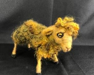 Multicolored Gold Yellow Sheep Plush Art Doll
