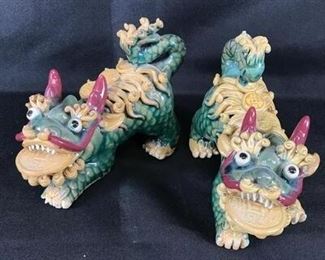 Set of 2 Foo Dog Dragon Figurines