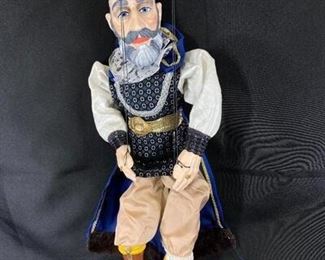 Vintage King Friday Old King Cole Marionette String Puppet with Control Rod