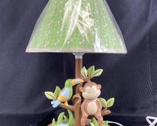 Baby Nursery Childs Table Lamp Monkey Rainforest Jungle
