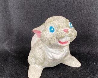 Silver Glitter Covered Rabbit Figurine