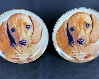 Matching Pair of Dachshund Collector Plates