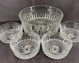 Vintage Arcoroc Serving Bowl with 4 Individual Bowls