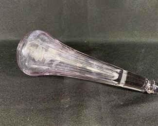 Vintage Epergne Crystal Vase Horn Pale Violet Flower Etched