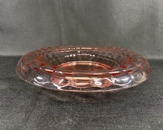 Pale Pink Depression Glass Shallow Serving Bowl