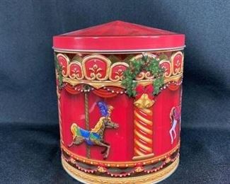 Carousel Horse Circus Holiday Tin