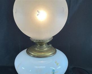 Victorian Style Floral Painted Bubble Lamp