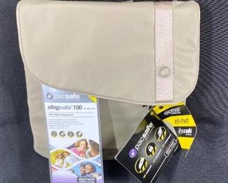 Beige PacSafe Crossbody Purse Hand Bag NWT